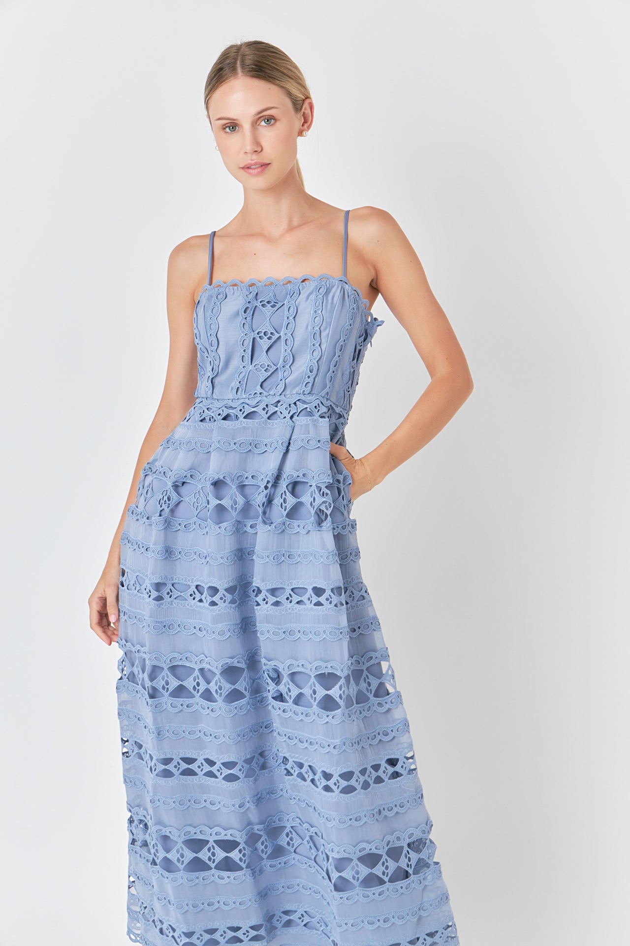 Combination Lace Maxi Dress