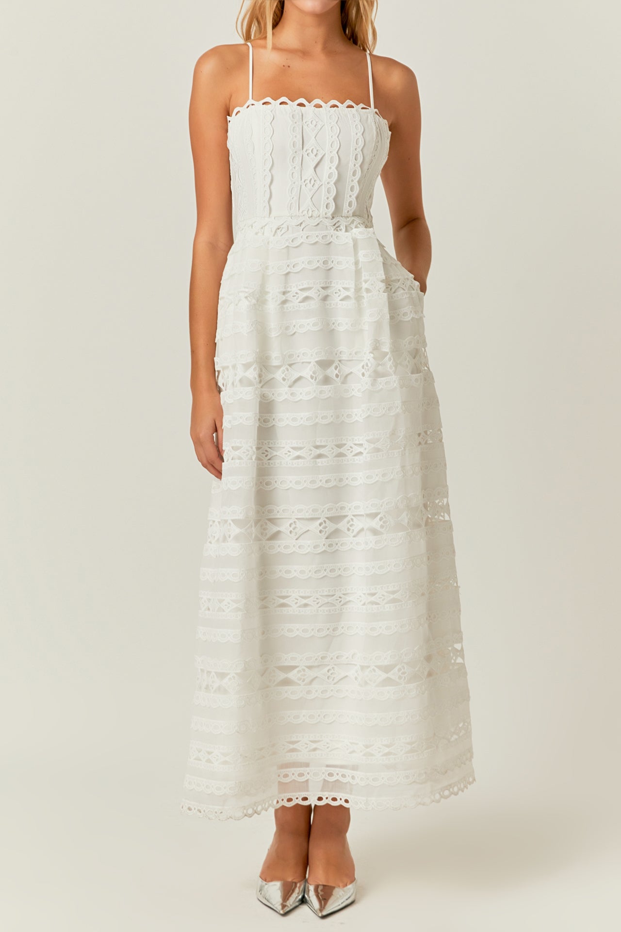 Combination Lace Maxi Dress