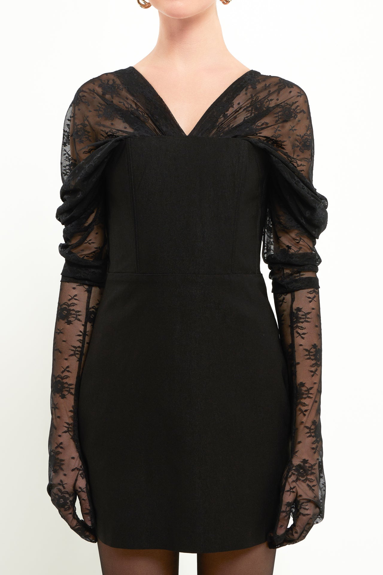 Mini Dress With Glove Sleeves