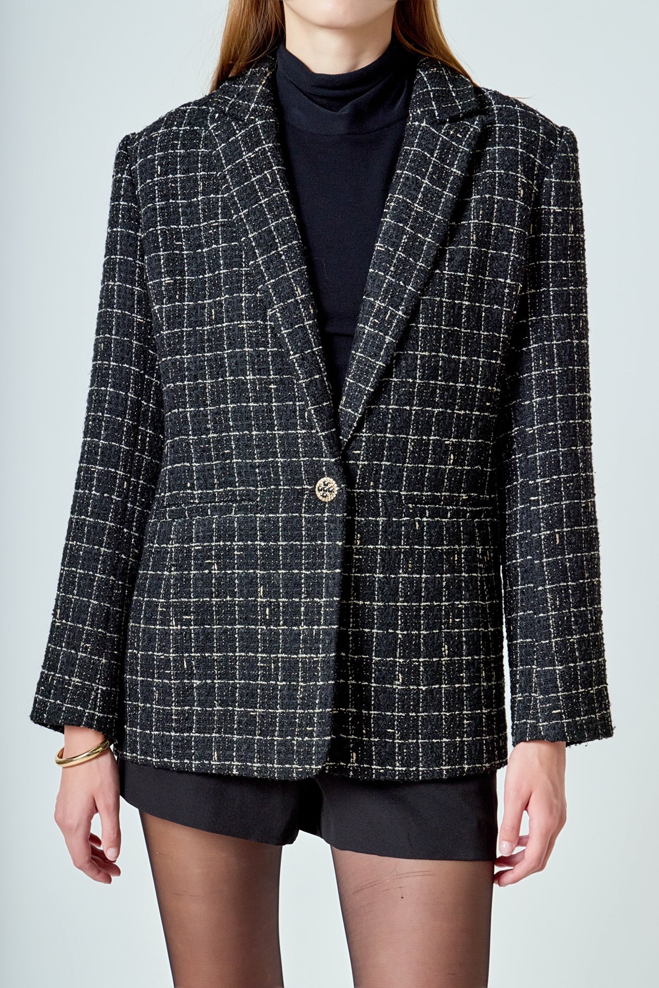 Tweed Single Breasted Blazer