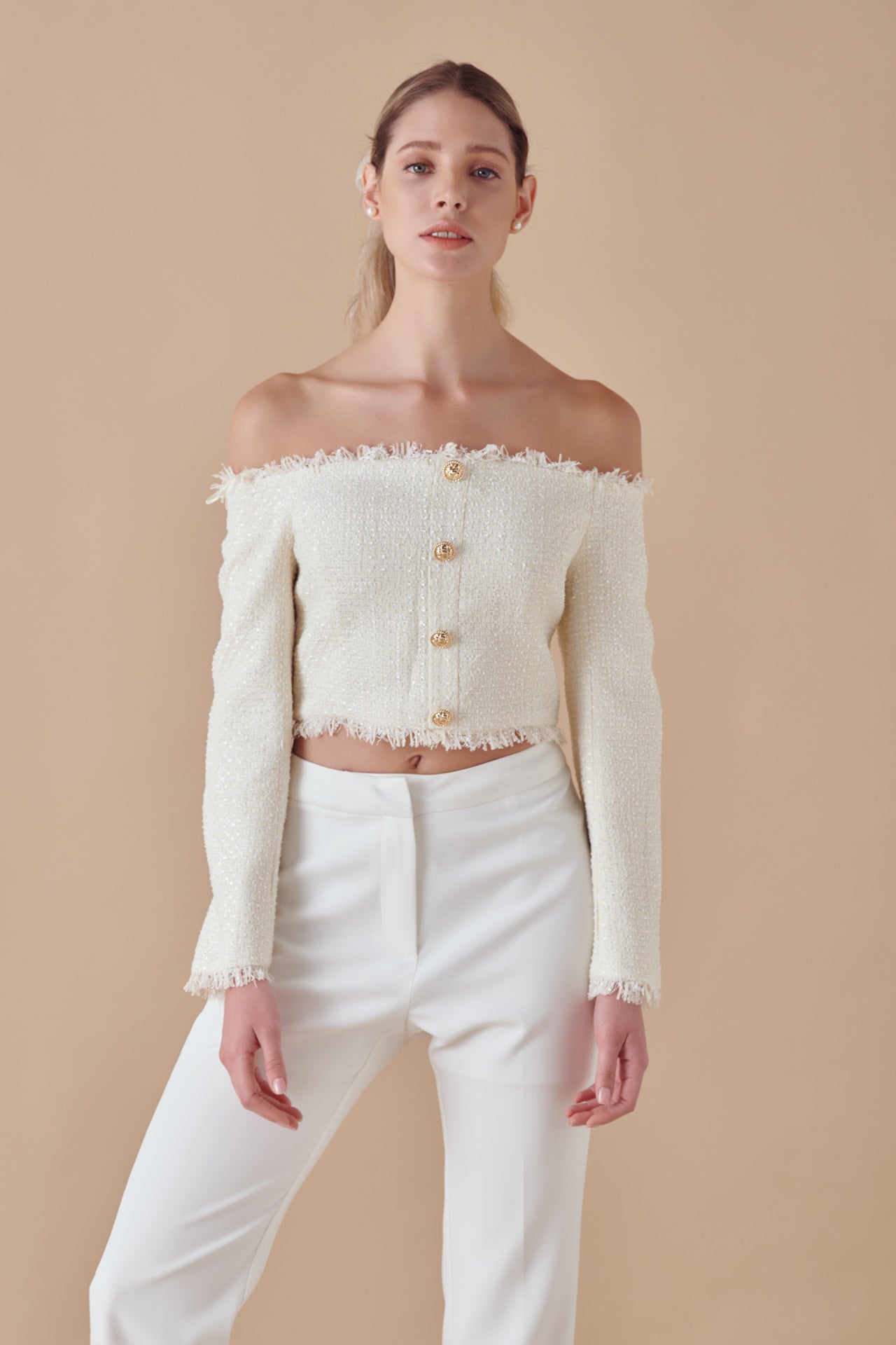 Off-The-Shoulder Long Sleeve Top