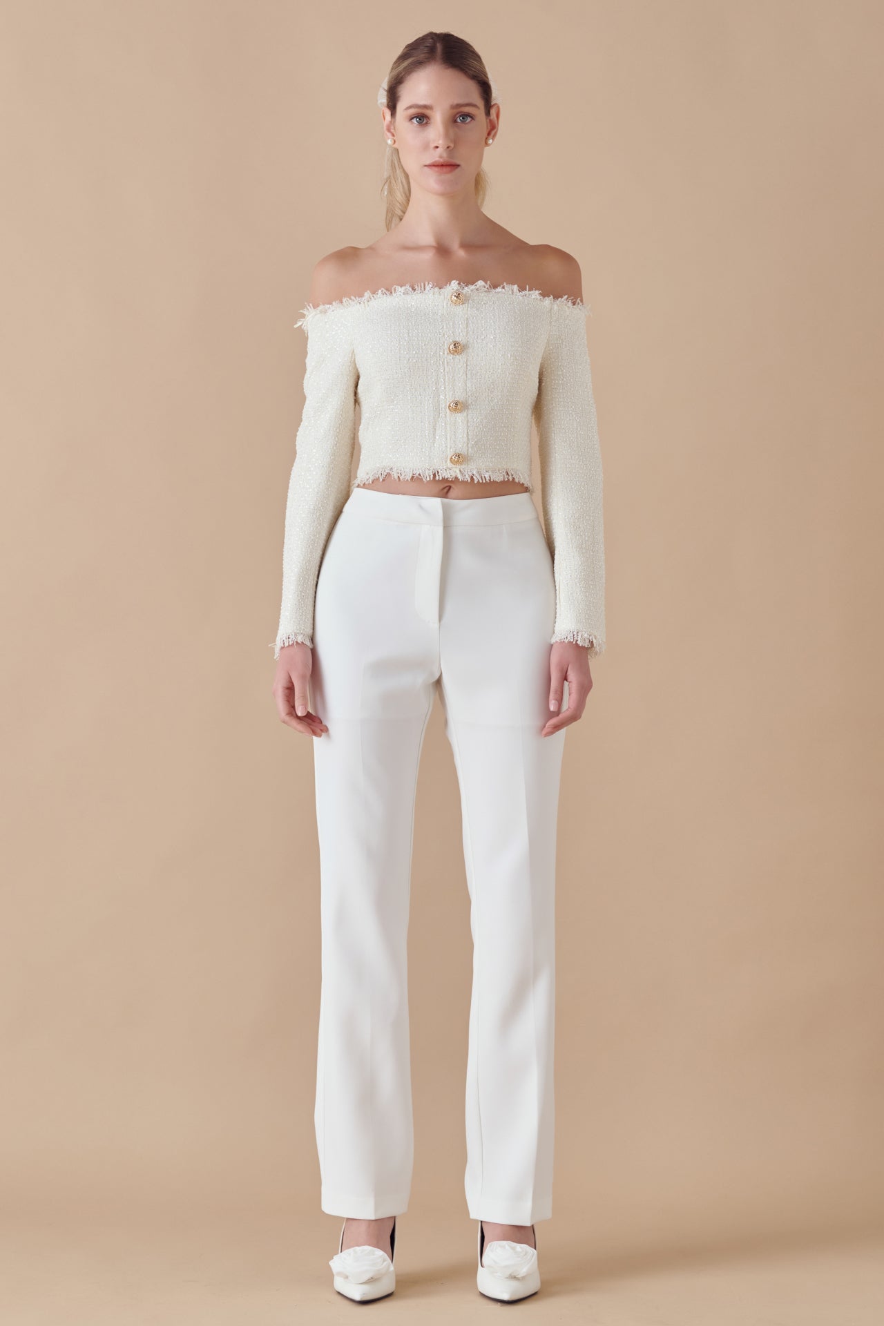 Off-The-Shoulder Long Sleeve Top