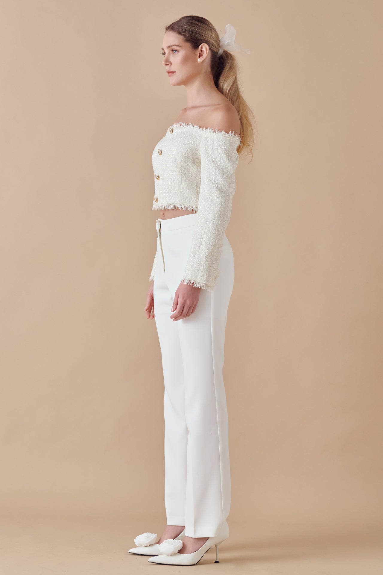 Off-The-Shoulder Long Sleeve Top