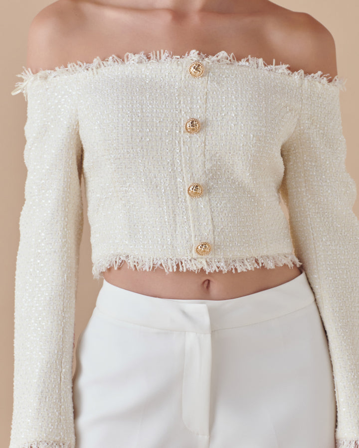 Off-The-Shoulder Long Sleeve Top