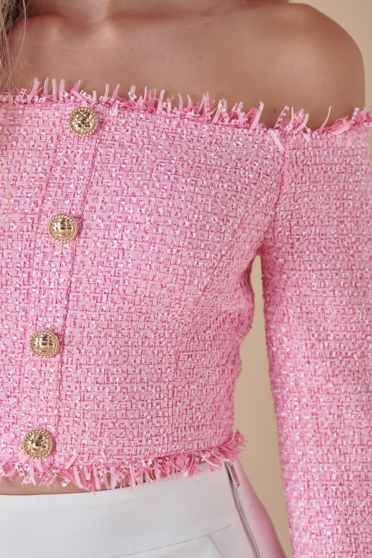 Off-The-Shoulder Long Sleeve Top