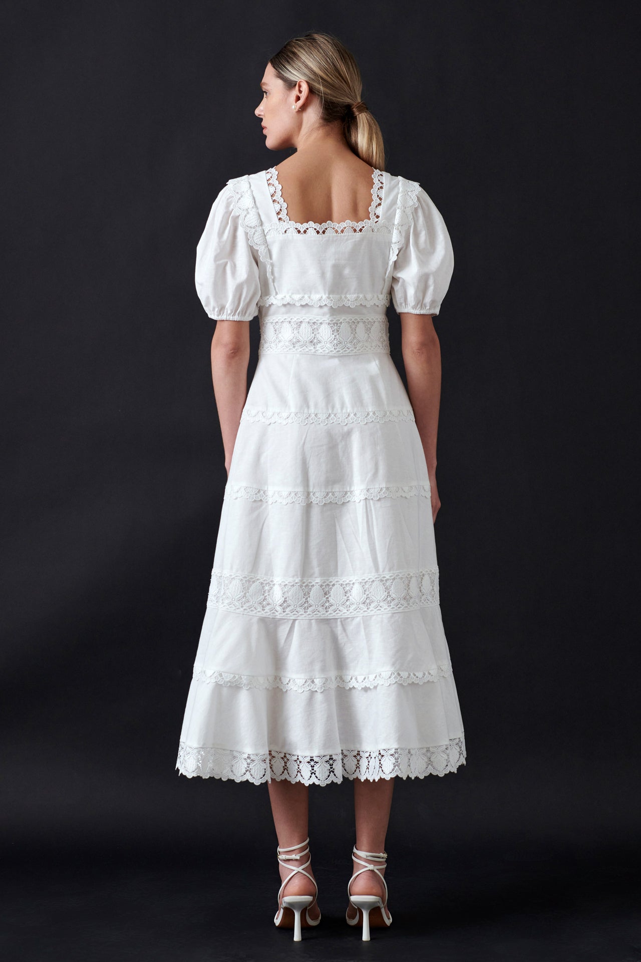 Multi Lace Linen Maxi Dress