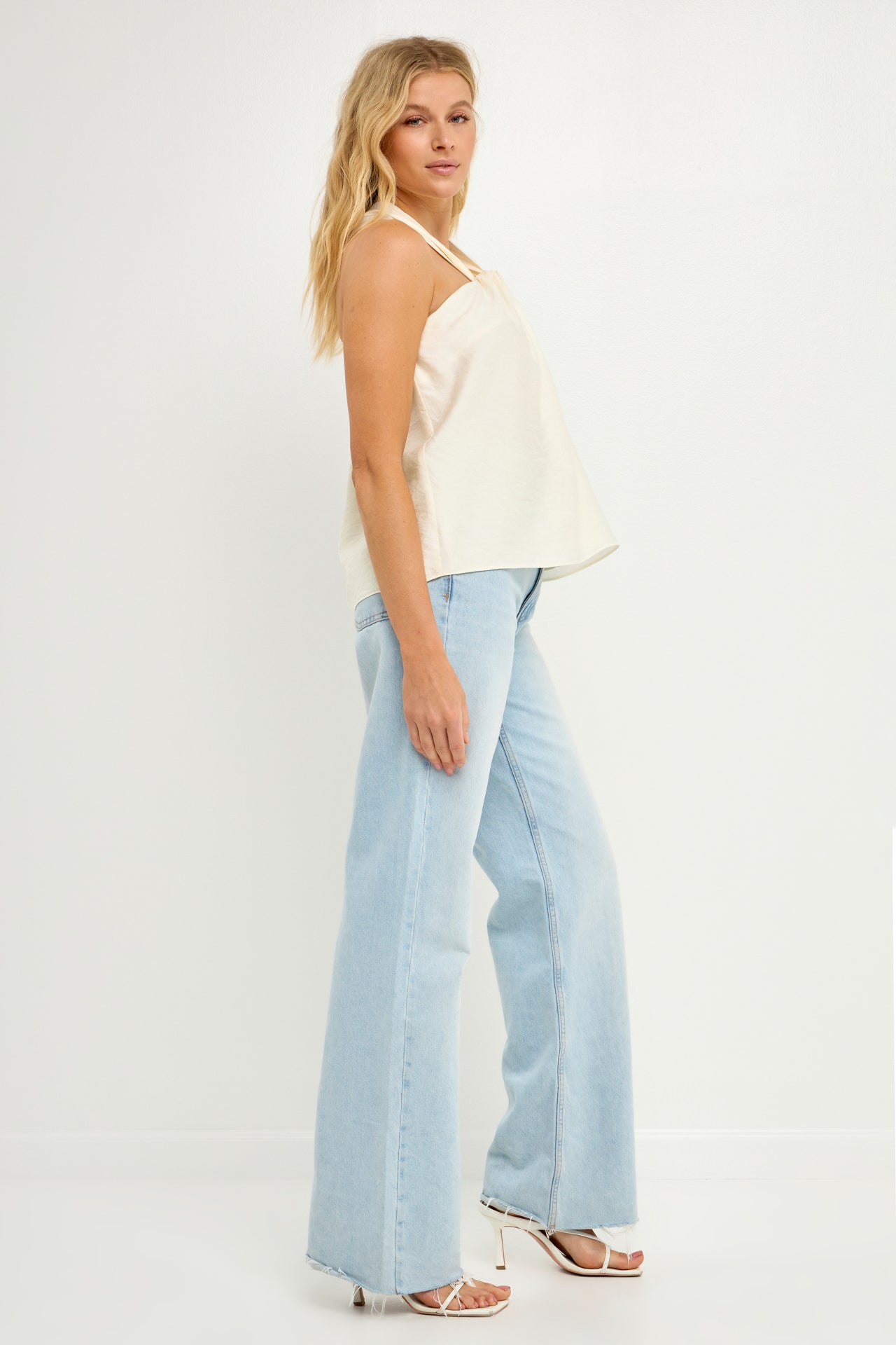 Loop Halter Neck with Cross Back Detail