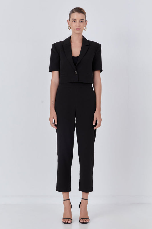 Cropped Short Sleeve Blazer