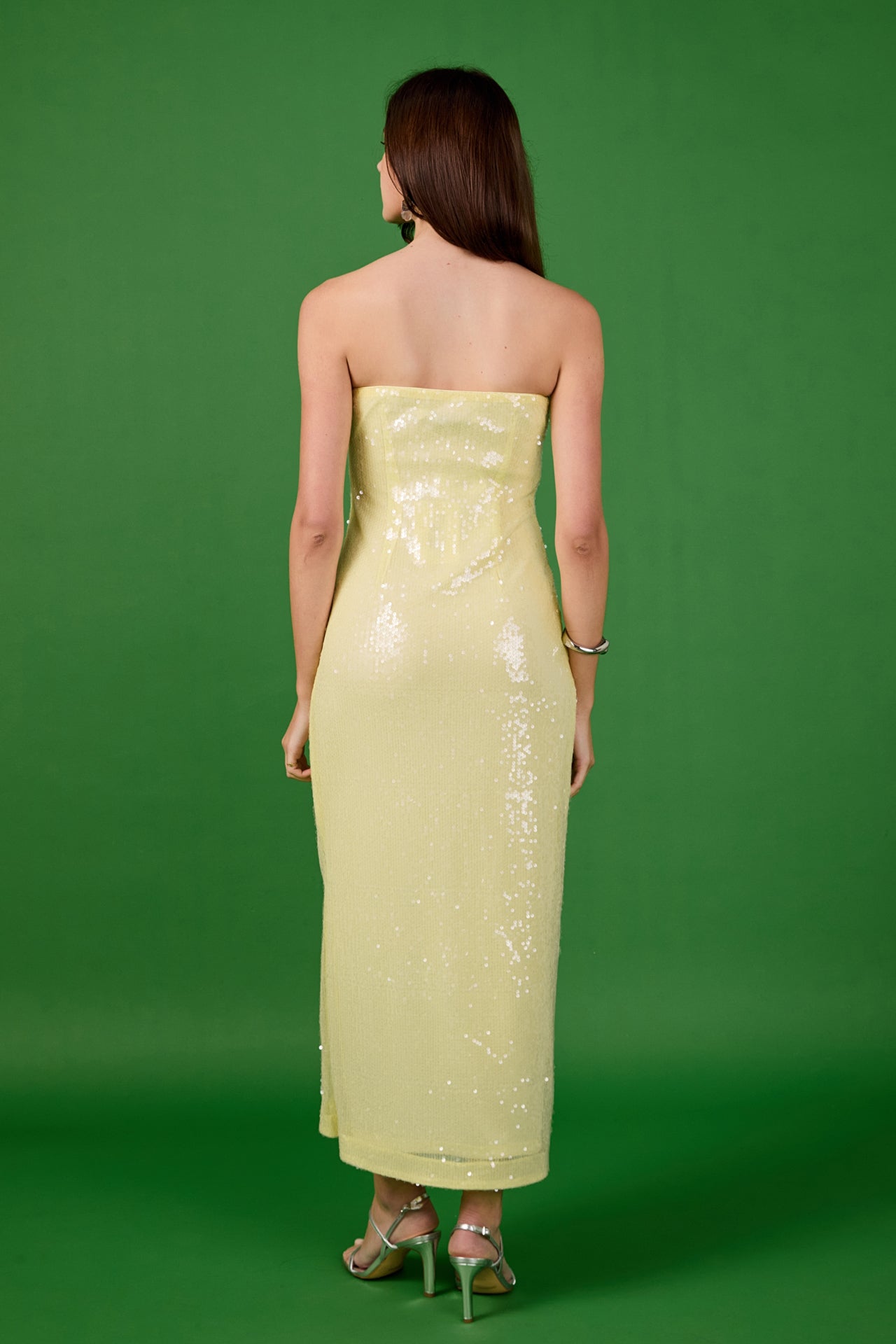 Strapless Sequins Maxi Dress