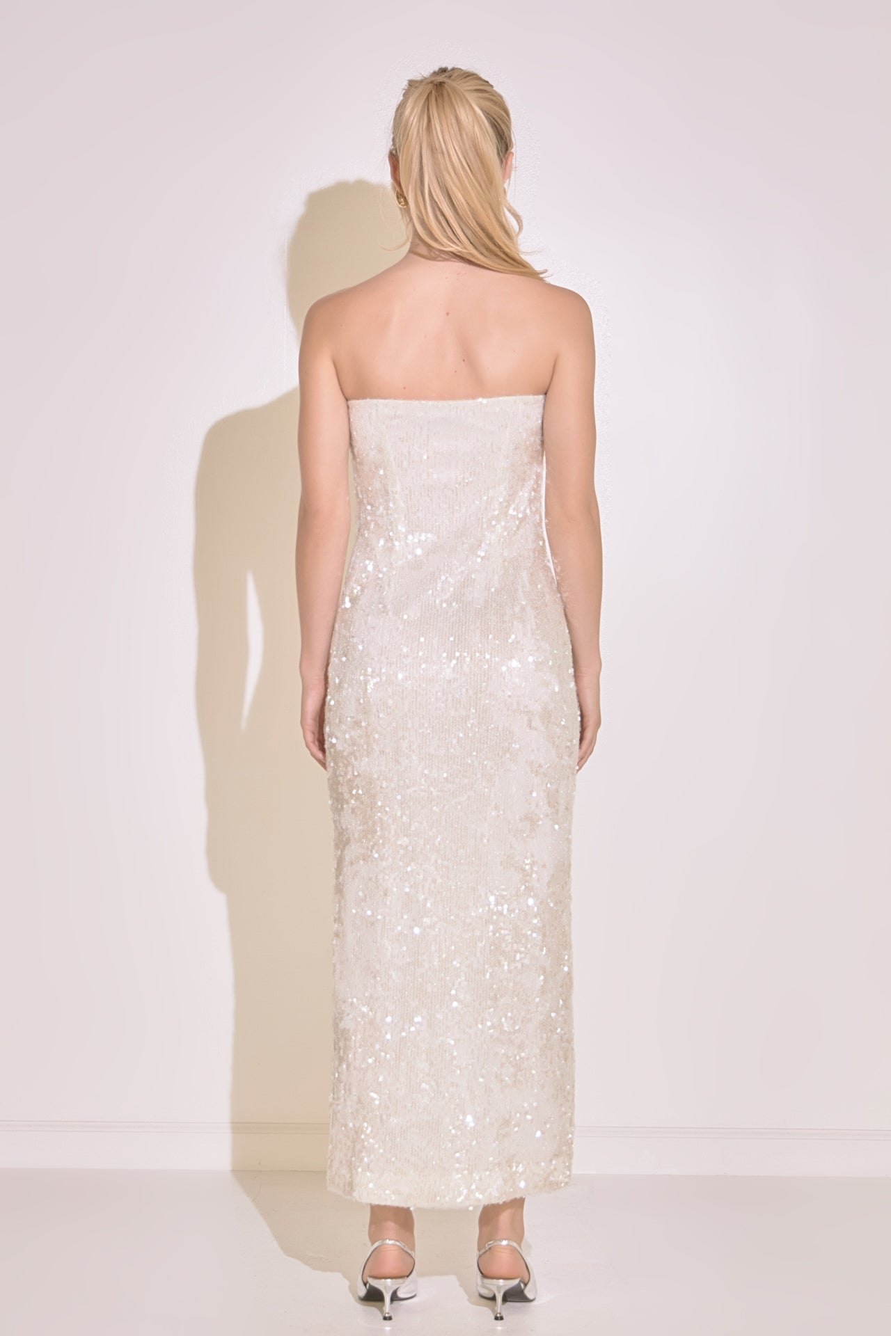 Strapless Sequins Maxi Dress