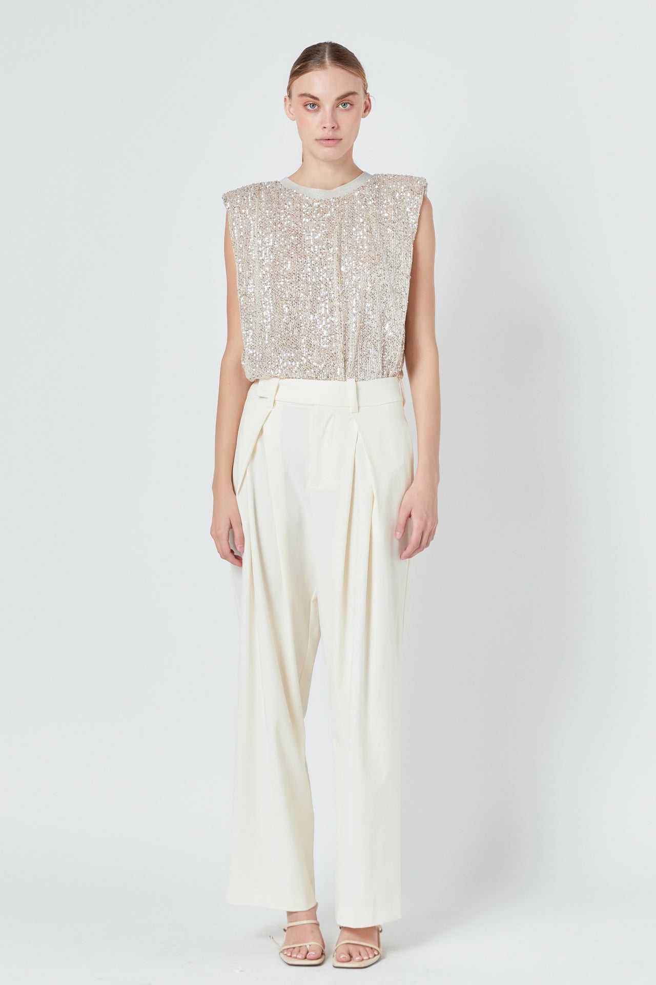 Front Pleat Wide Trousers