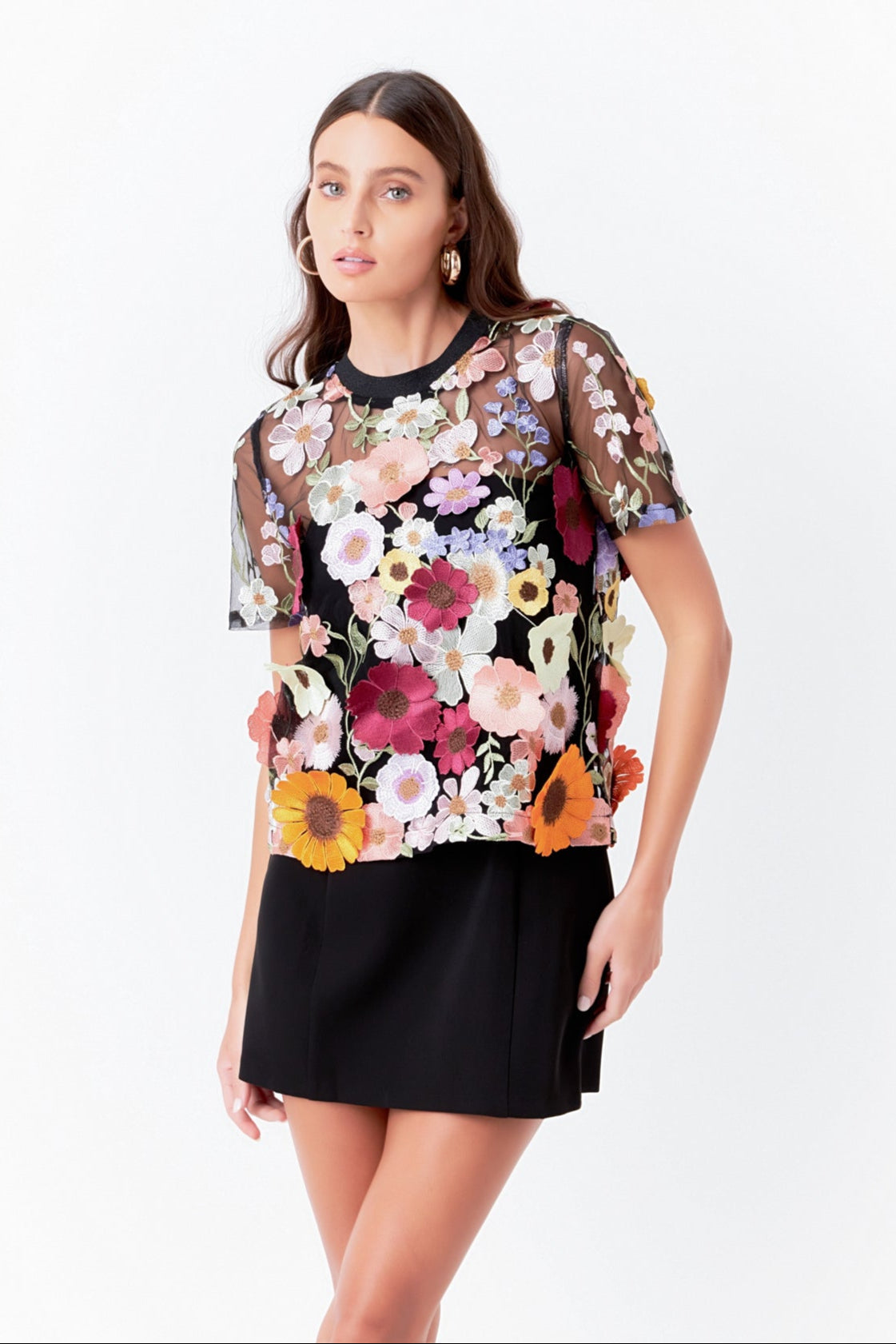 Floral Embroidered Top
