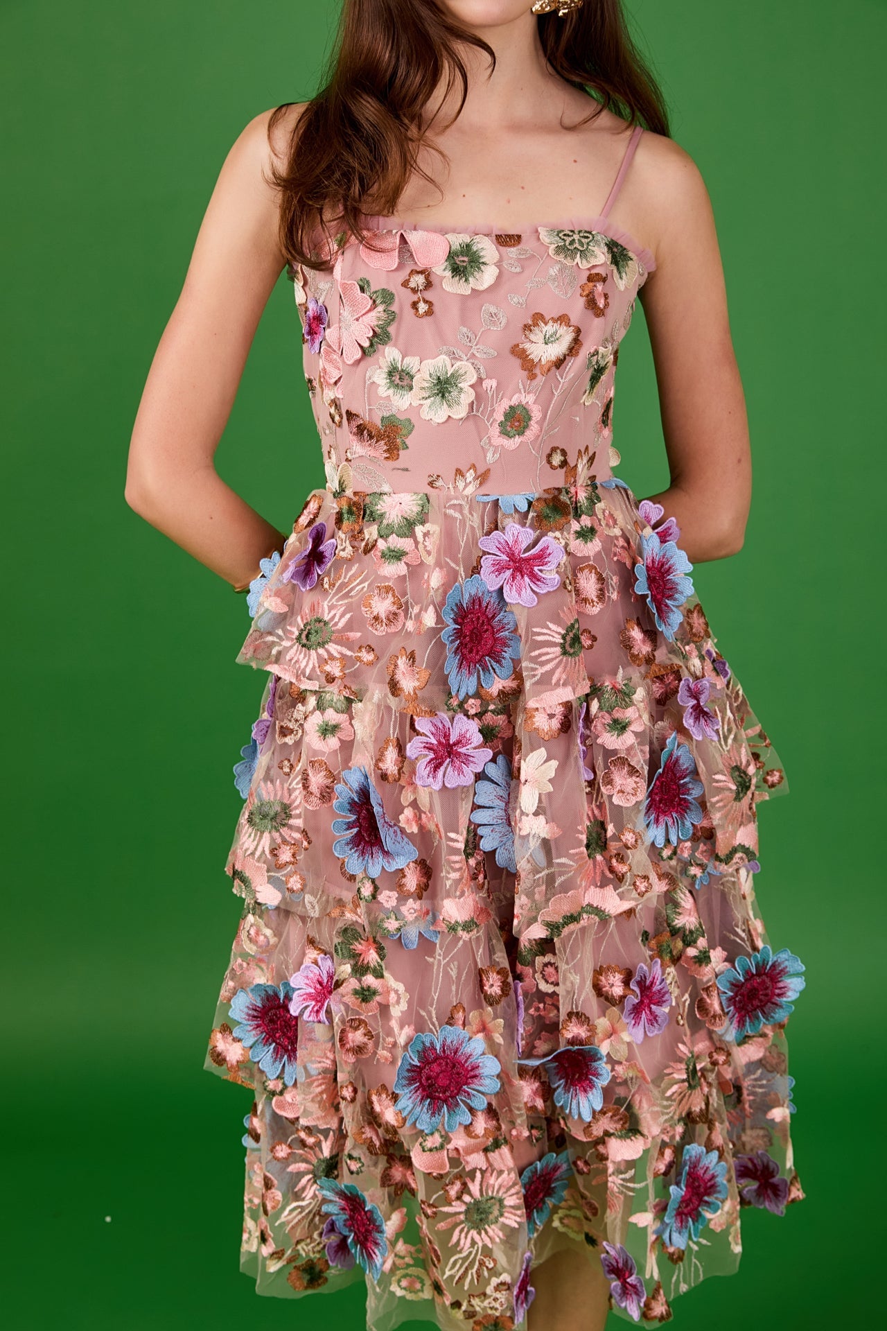 Floral Embroidered Midi Dress