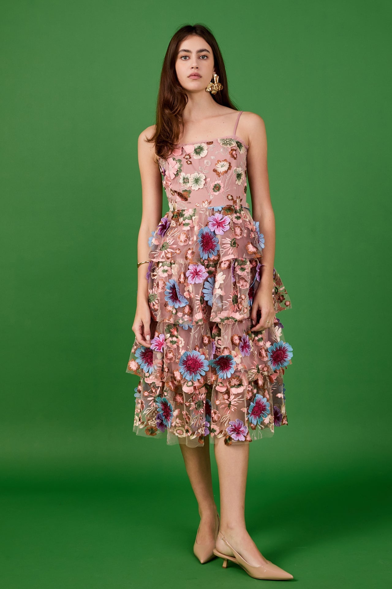 Floral Embroidered Midi Dress