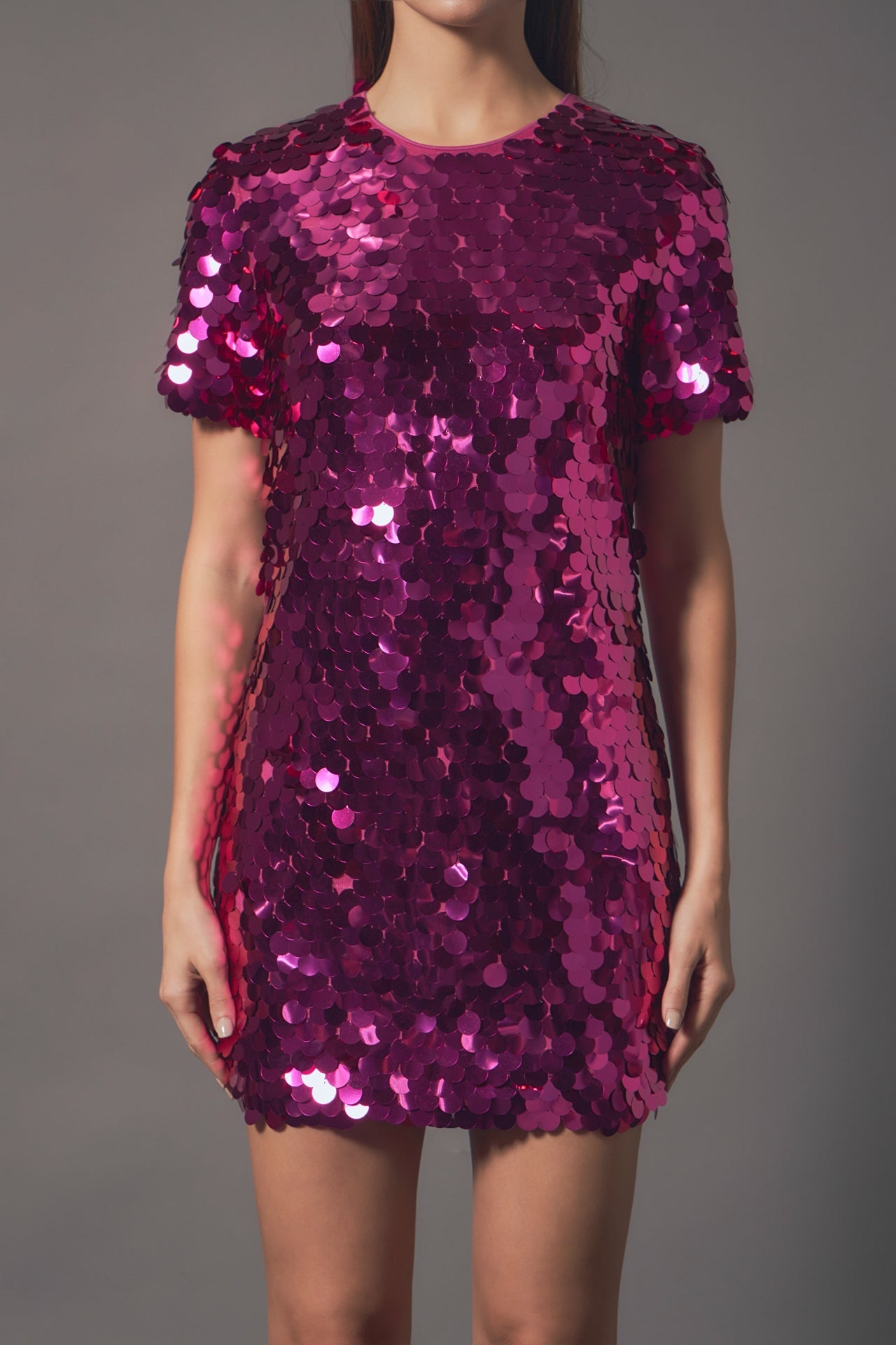 Circle Sequins Mini Dress