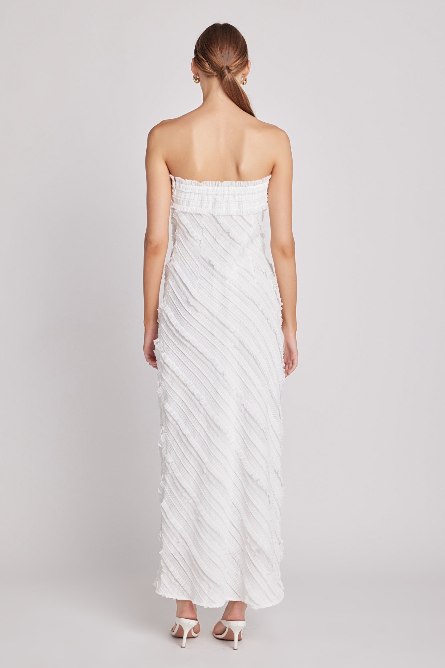Strapless Ruffled Maxi Dress