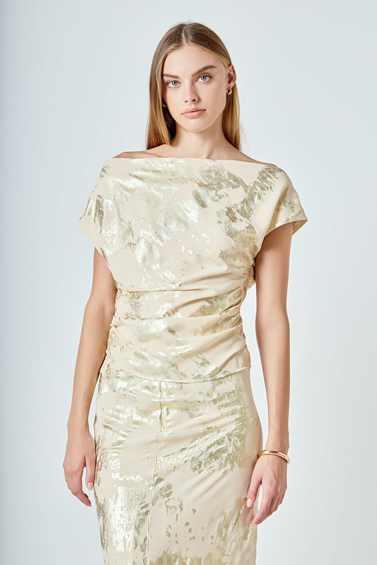 Asymmetrical Printed Top