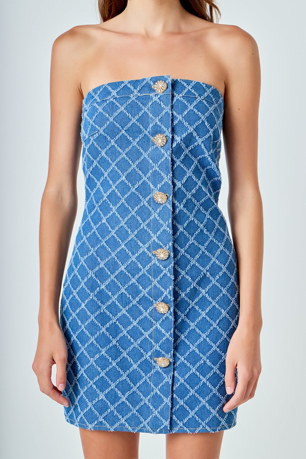 Distressed Denim Mini Dress