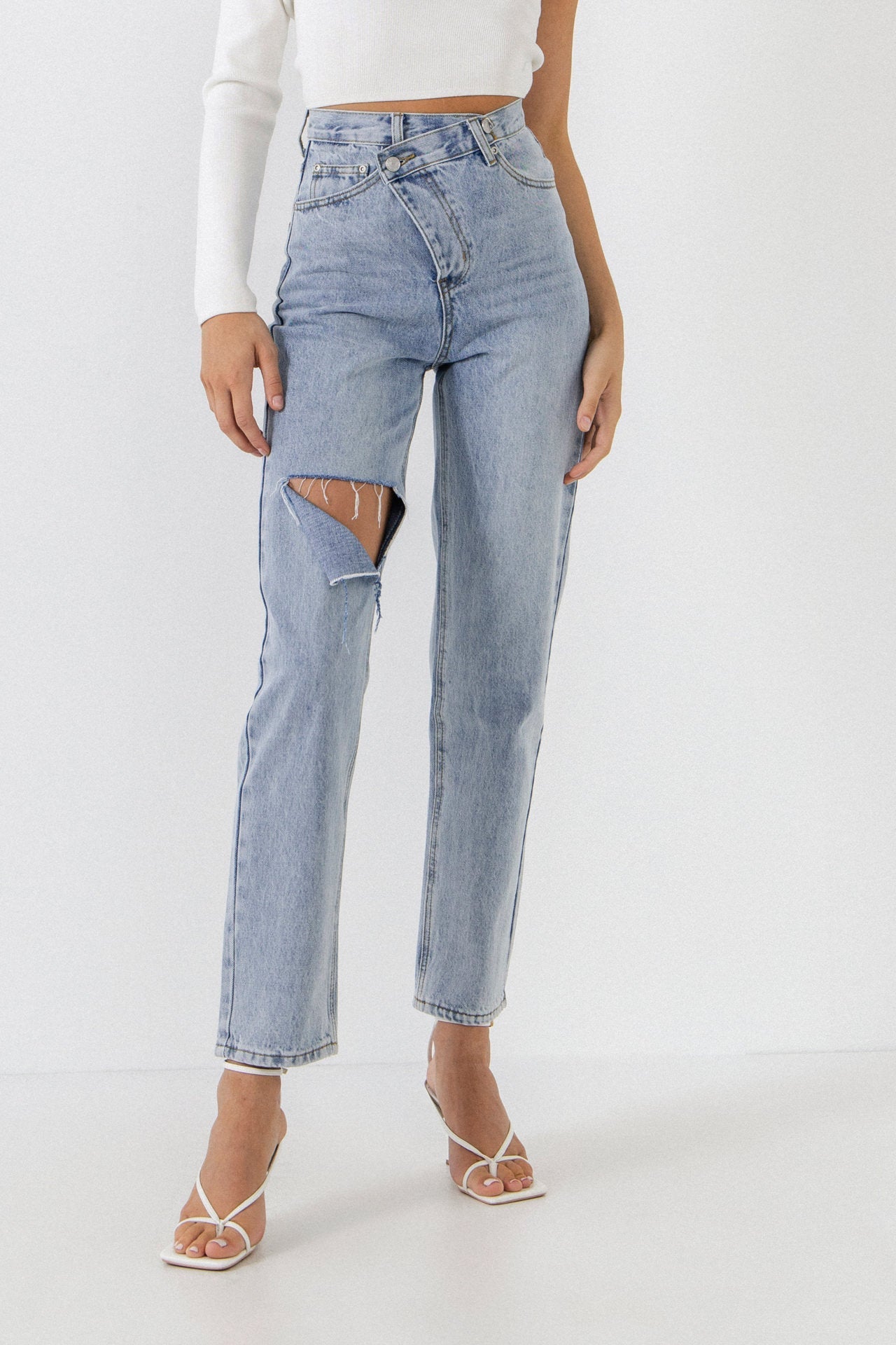 Asymmetric Wrap Jeans