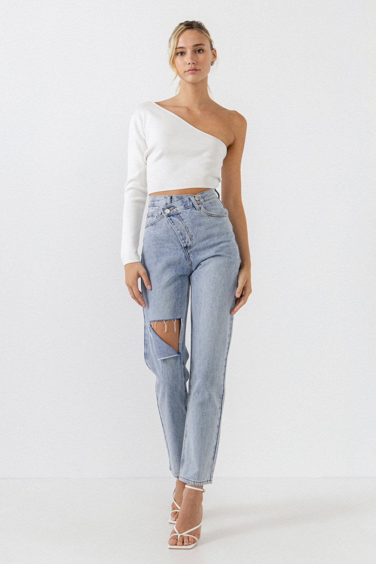 Asymmetric Wrap Jeans