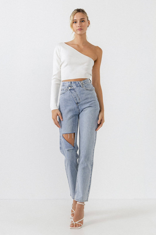 Asymmetric Wrap Jeans