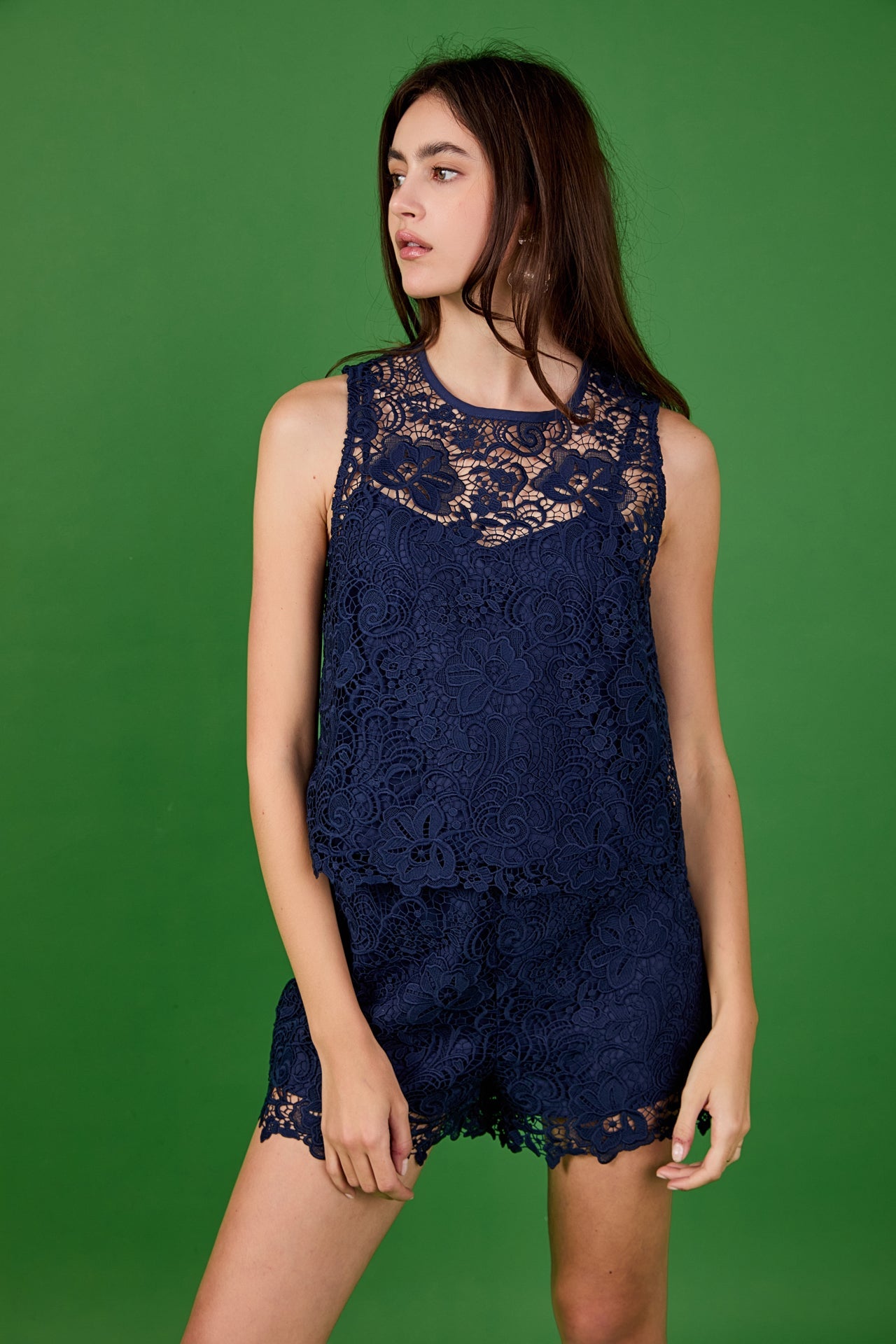 Deco Lace Sleeveless Top