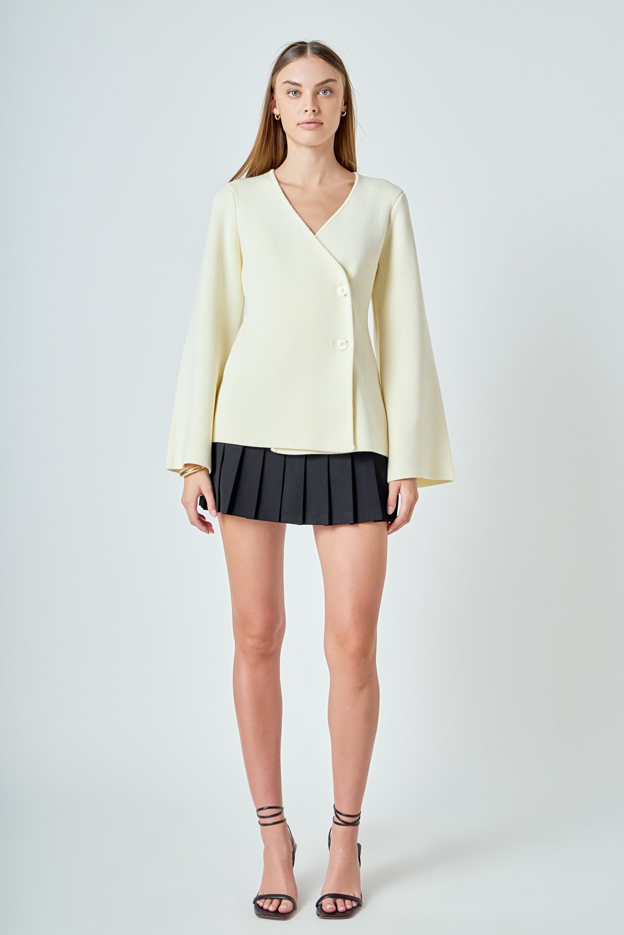 2 Button Cinched Sweater Cardigan