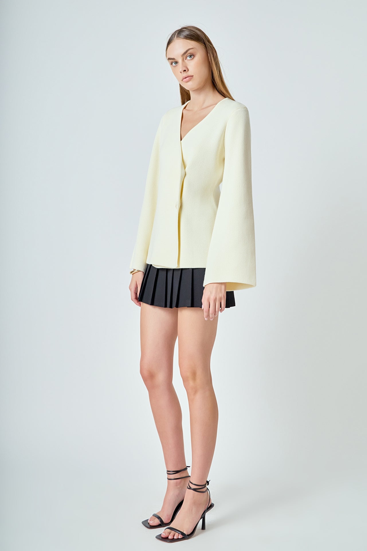 2 Button Cinched Sweater Cardigan