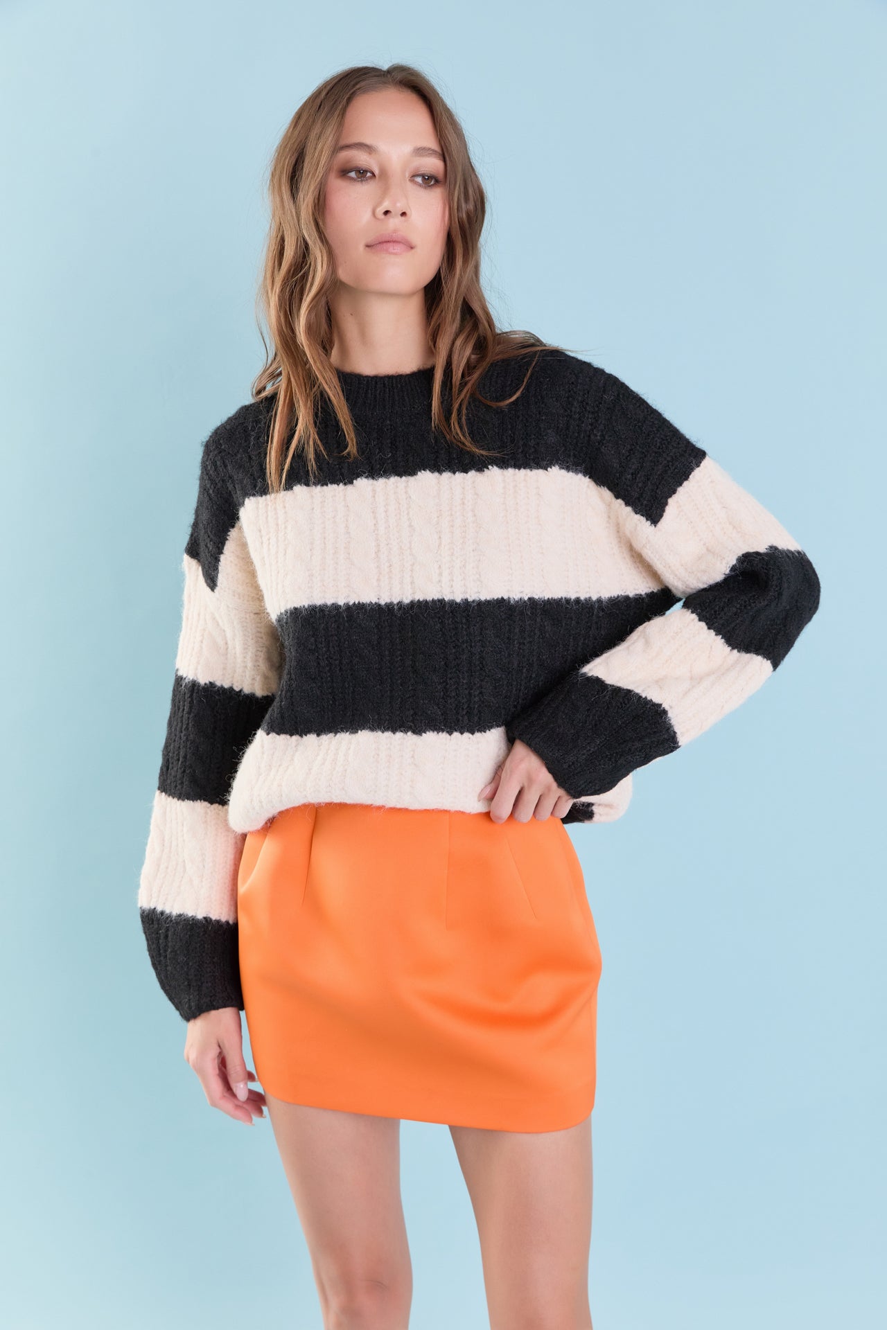 Satin Pintucked Mini Skirt