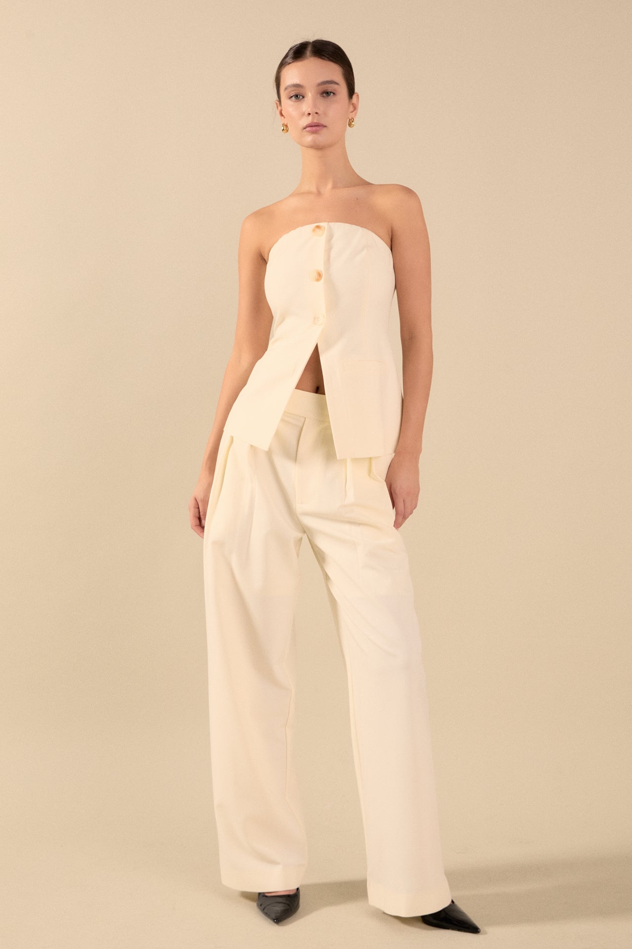Lexy Relaxed Mid Rise Pleated Wide leg Trousers
