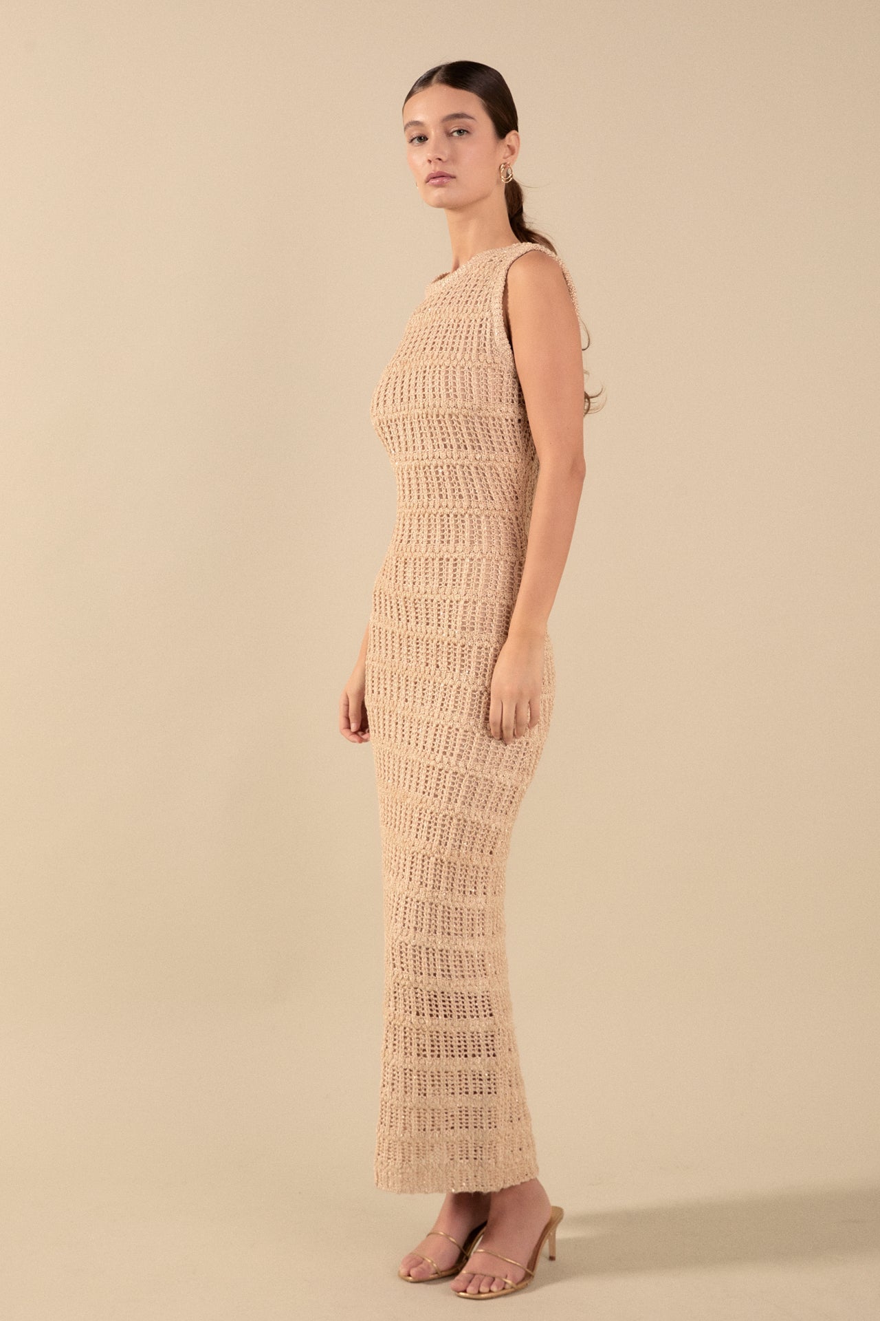 Gigi Sequin Knit Sleeveless Maxi Dress