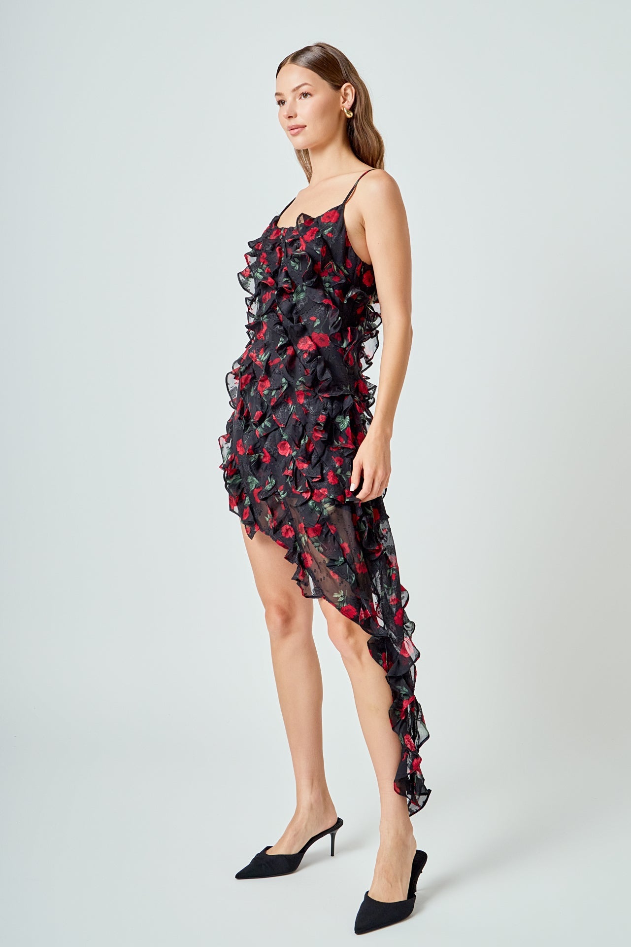 Print Ruffled maxi Dress