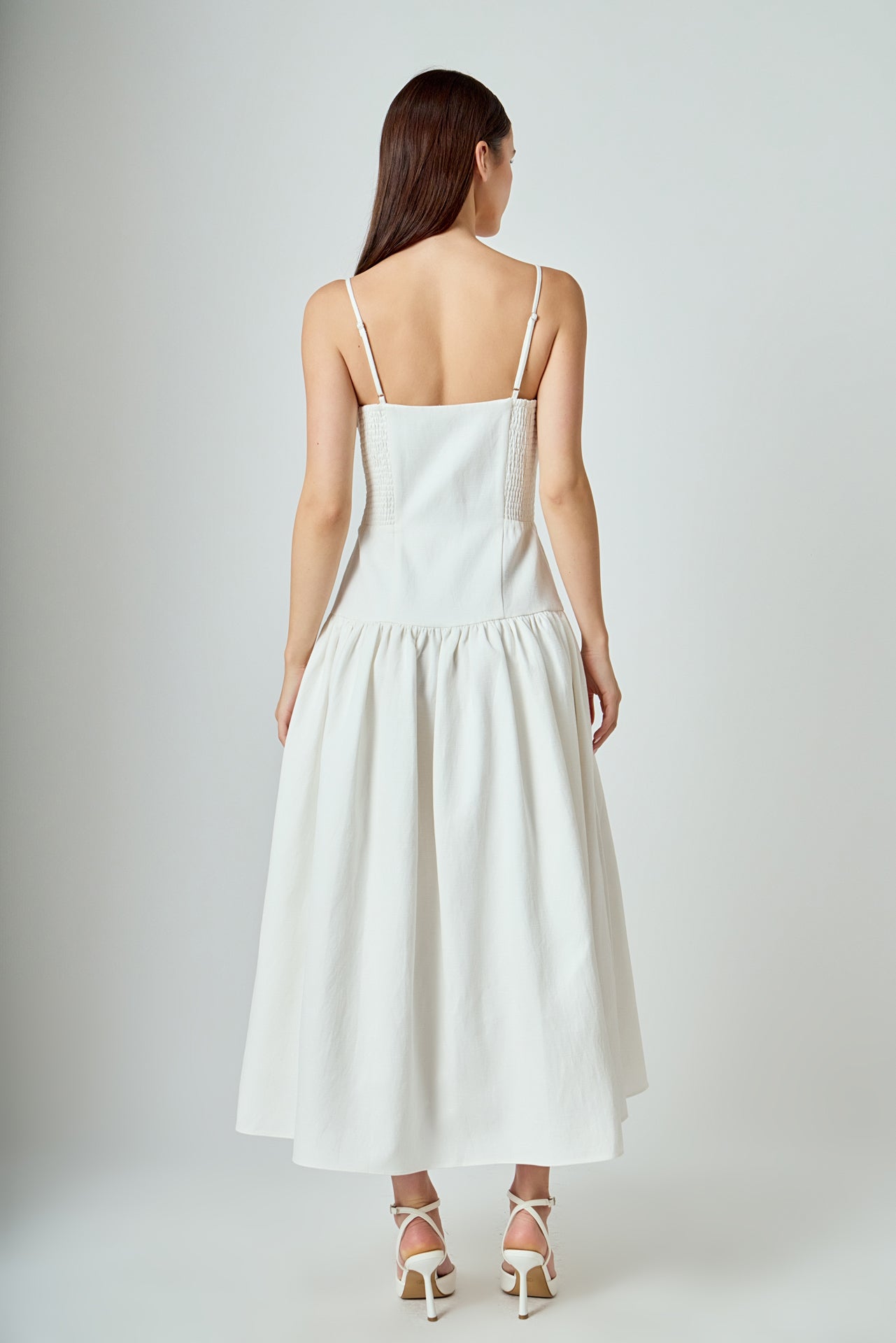 Linen Drop Waist Maxi Dress