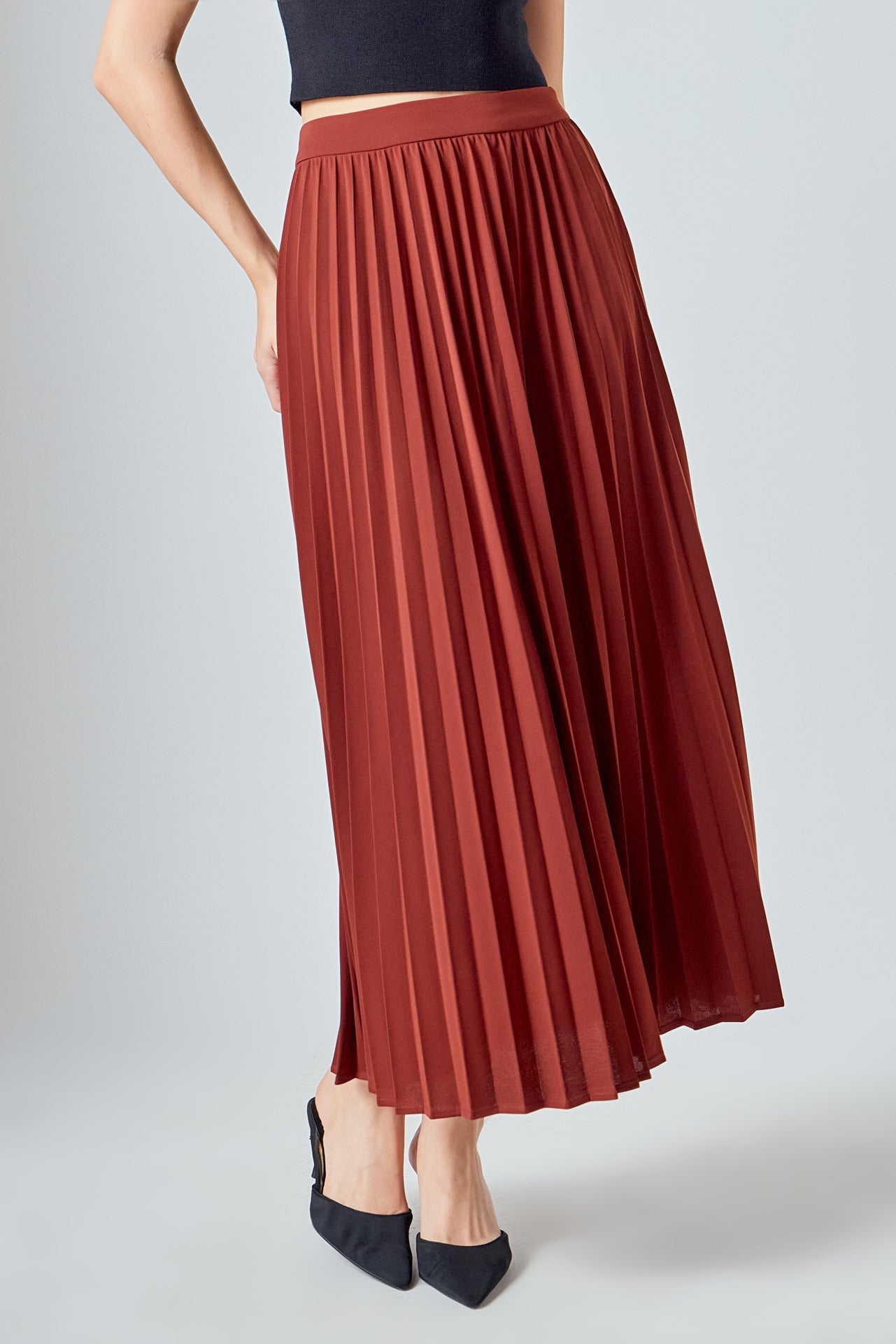 Pleated Maxi Skirt