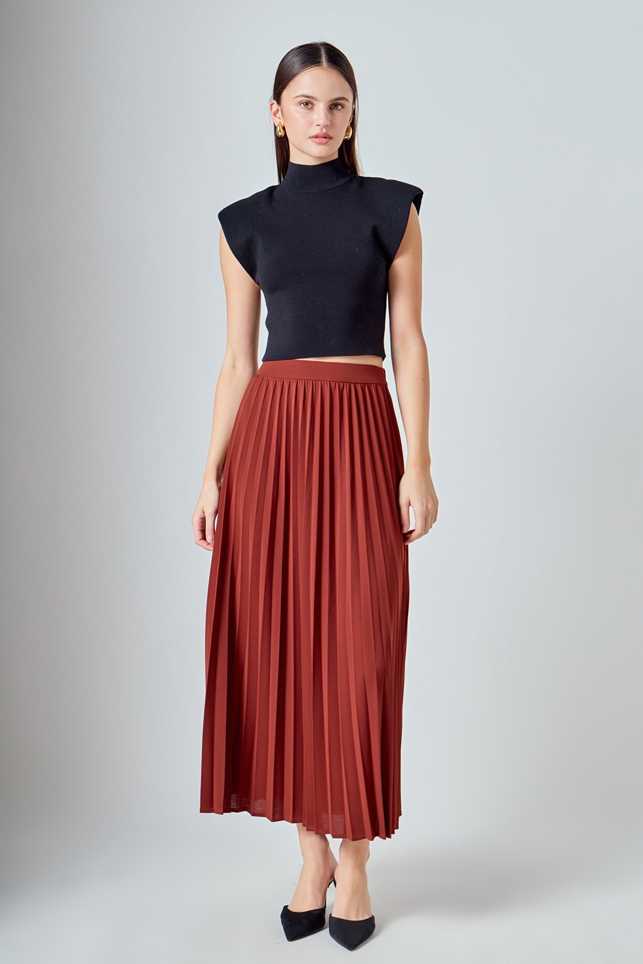 Pleated Maxi Skirt