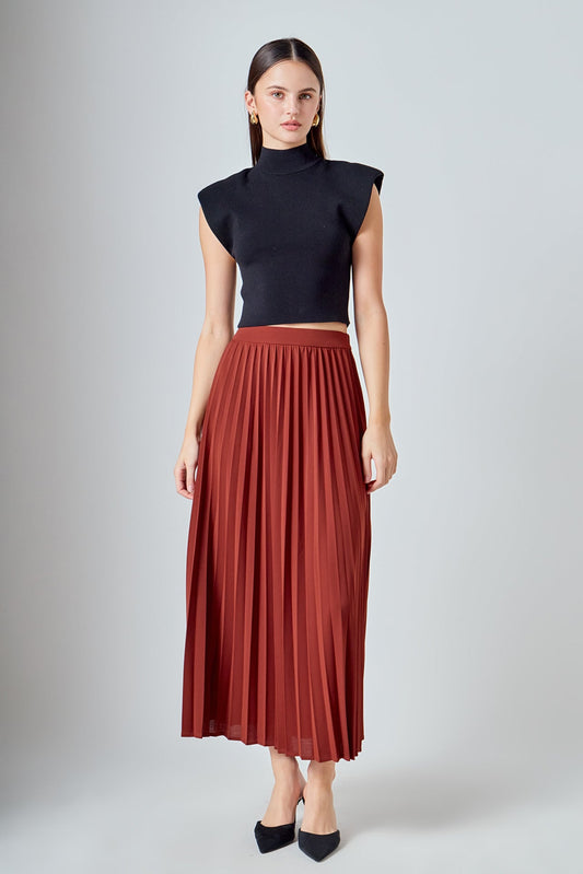 Pleated Maxi Skirt