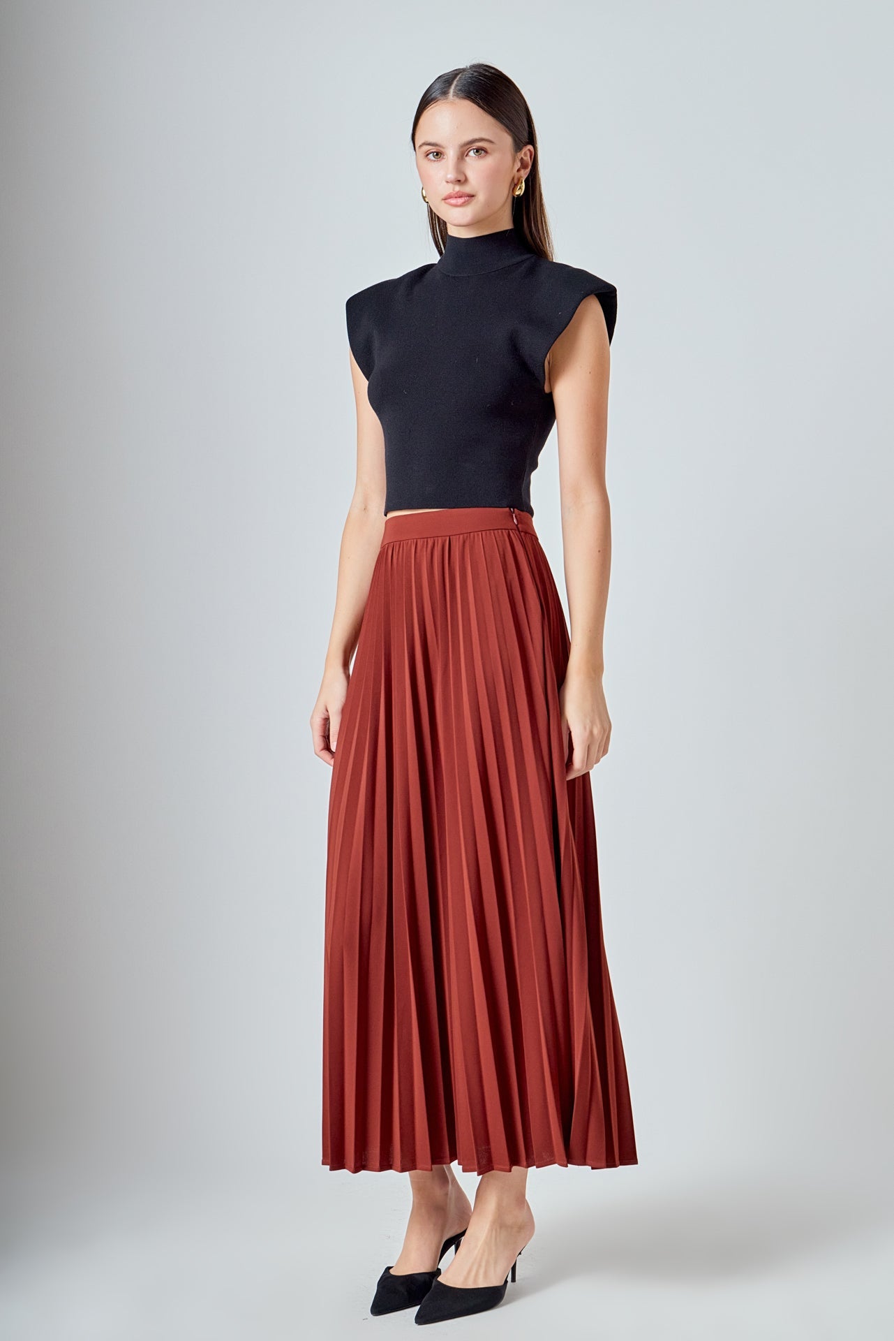 Pleated Maxi Skirt