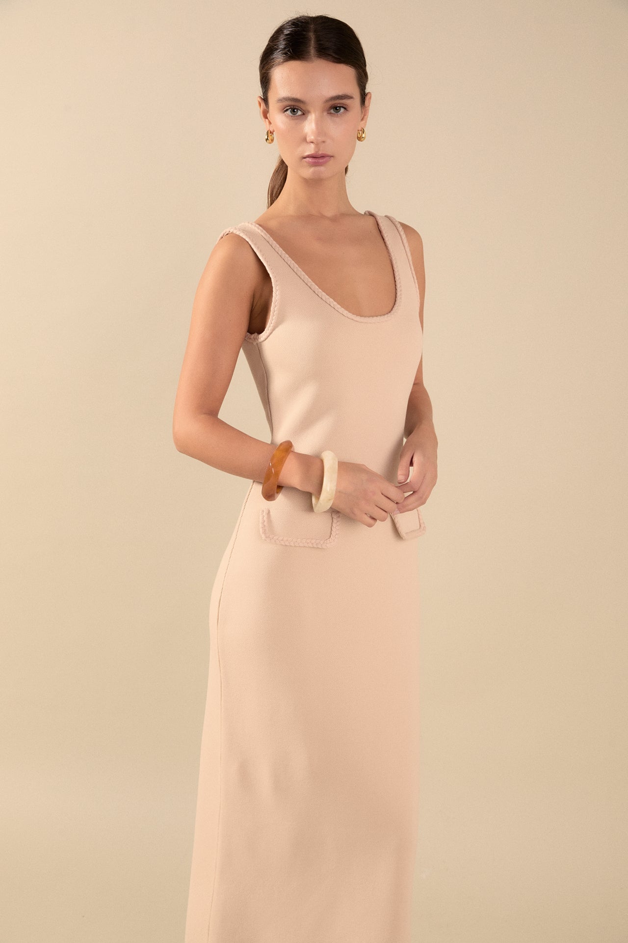 Braided Knit Maxi Dress