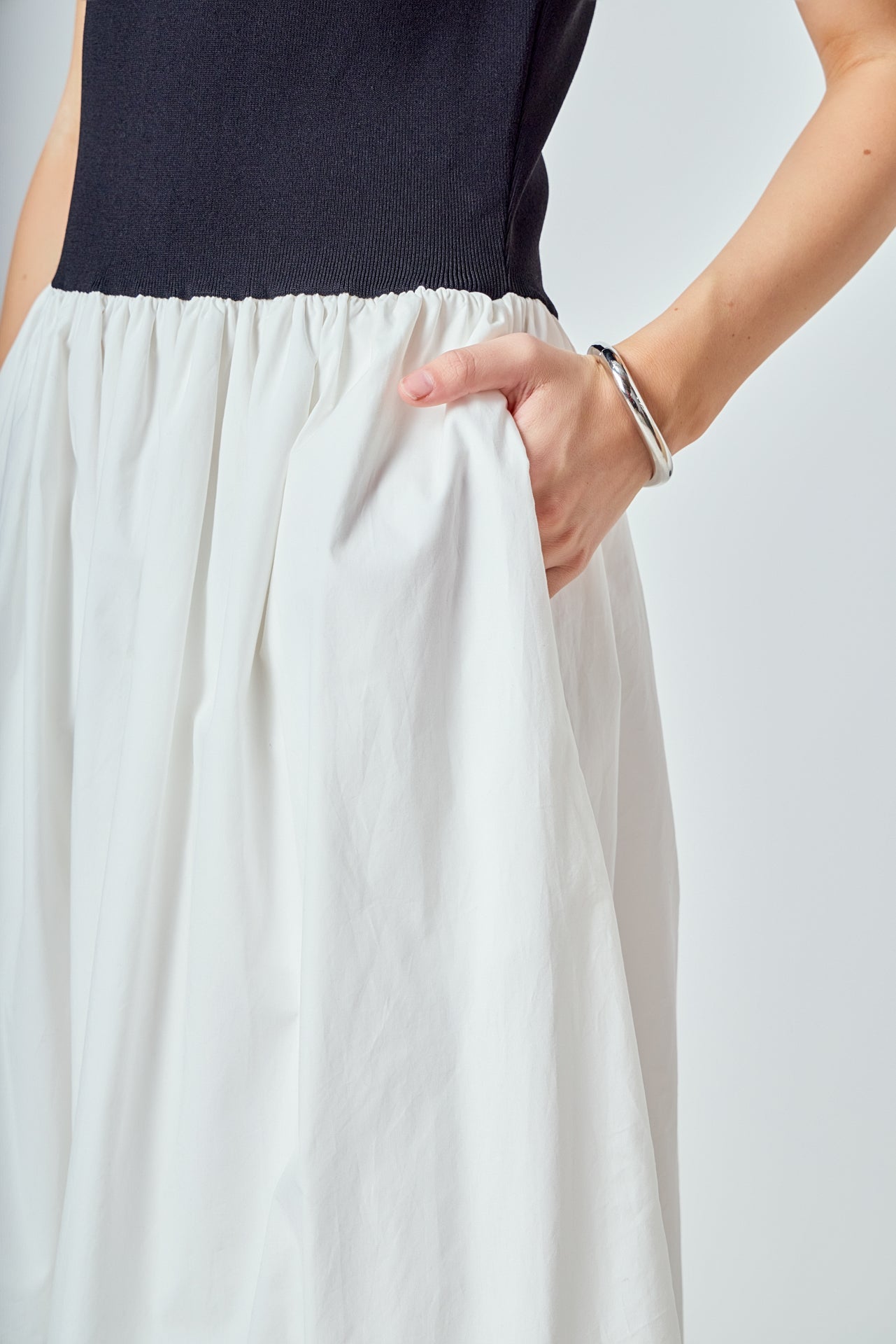 Mix Media Knit Midi Dress