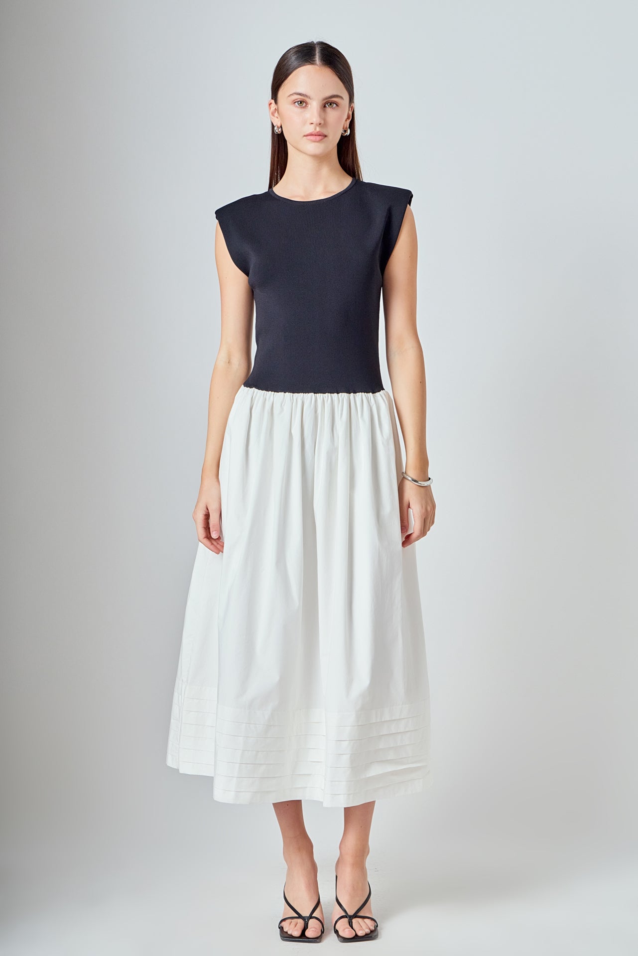 Mix Media Knit Midi Dress