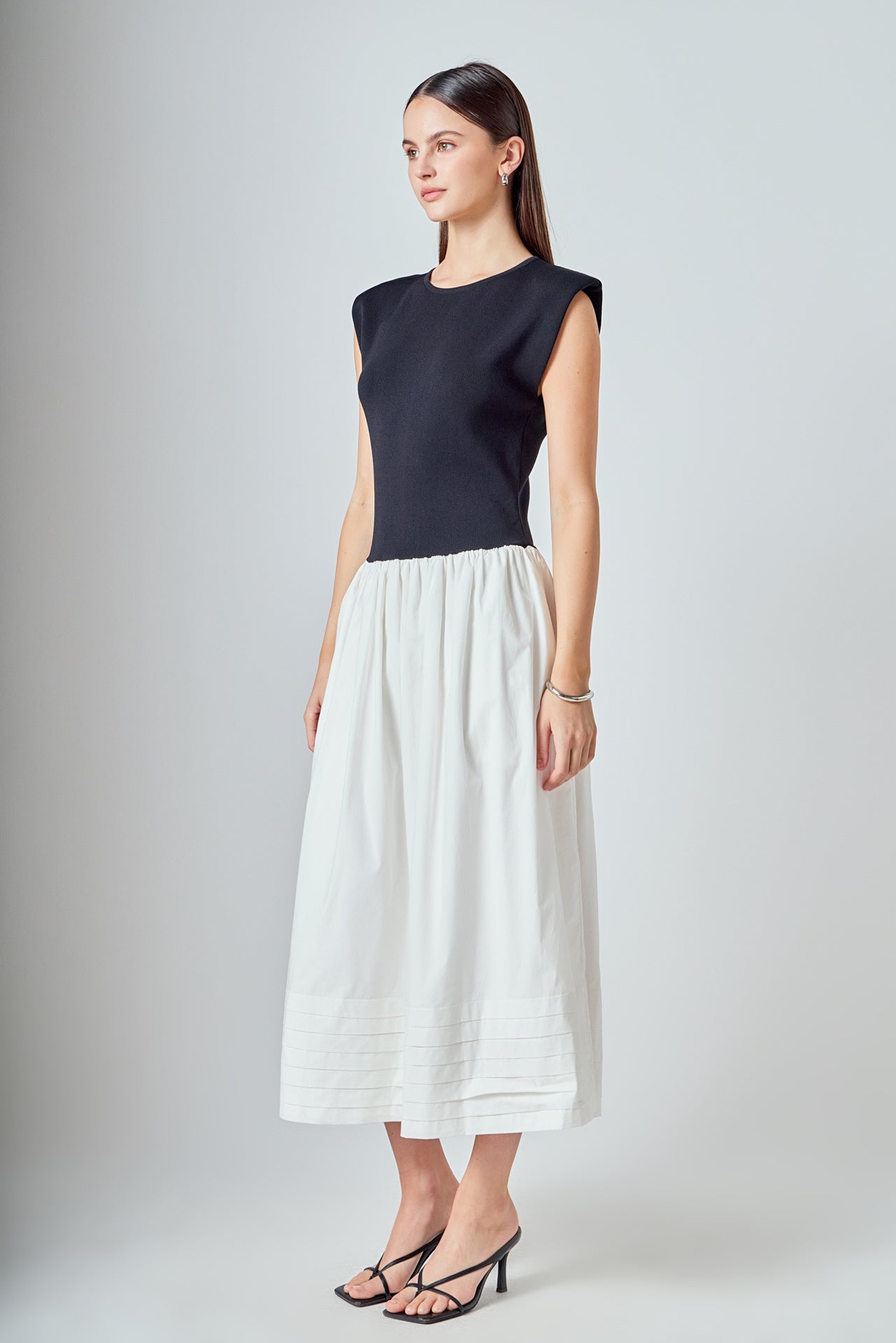 Mix Media Knit Midi Dress