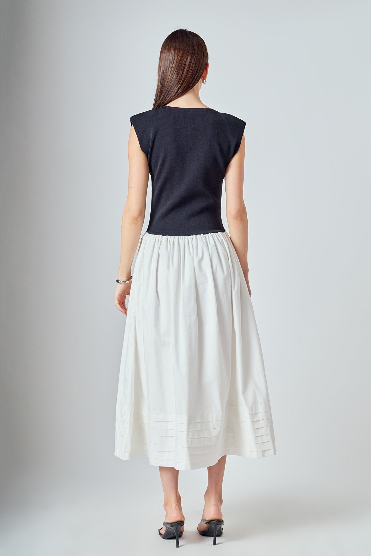 Mix Media Knit Midi Dress