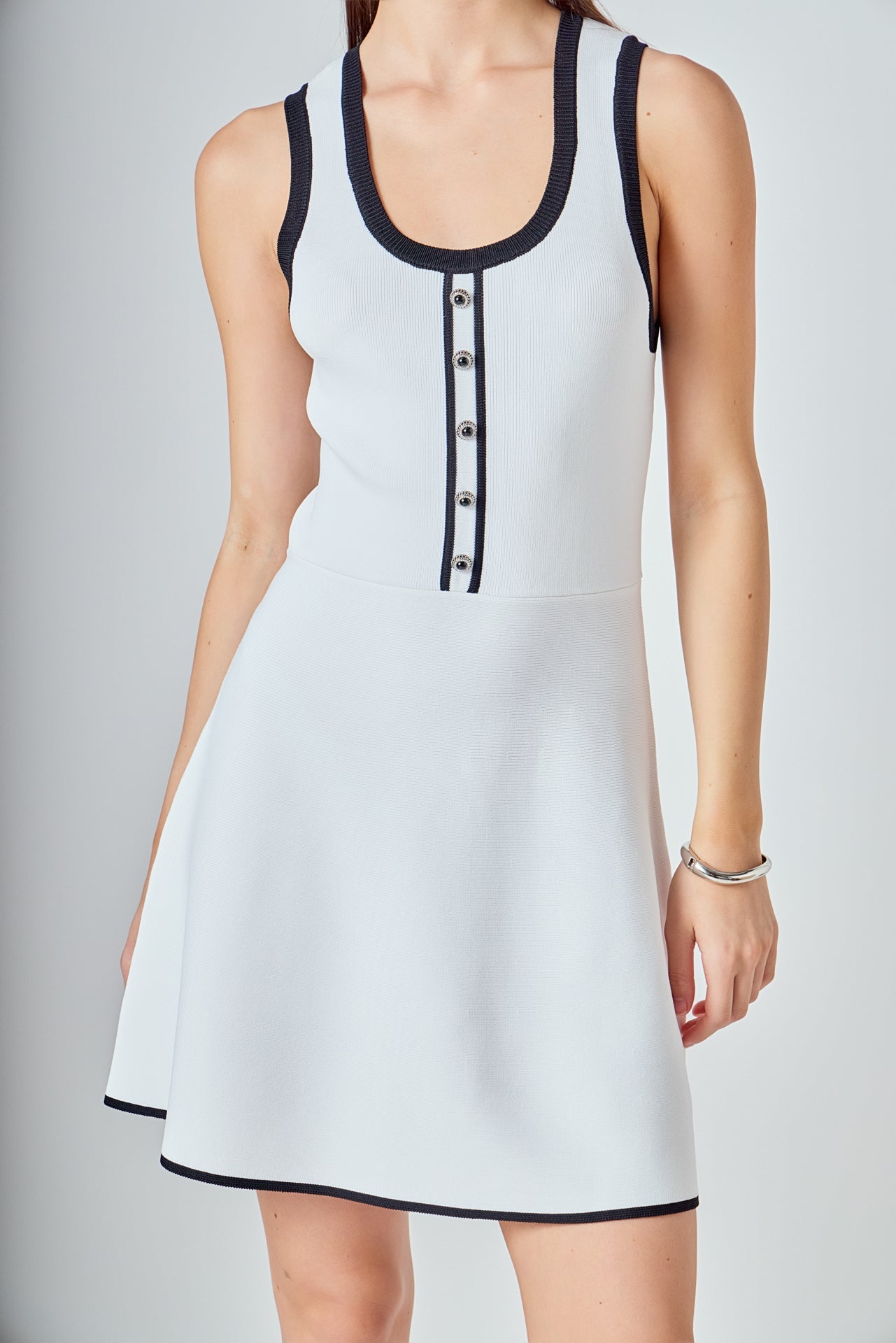 Scoop Neck Knit Midi Dress