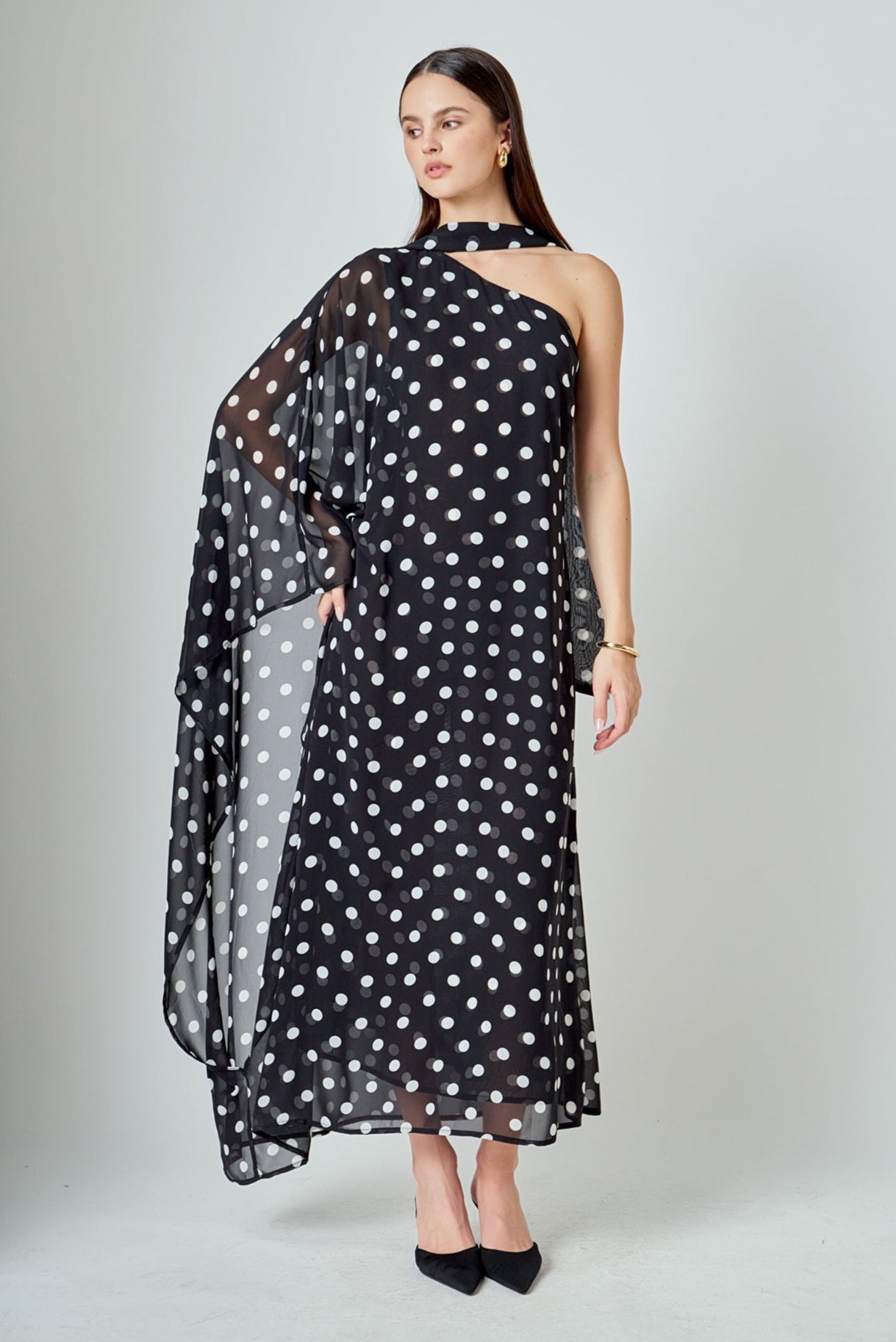 Sash Polka Dot Maxi Dress