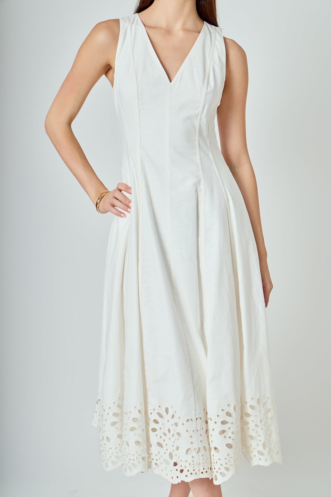Embroidered Flounce Maxi Dress