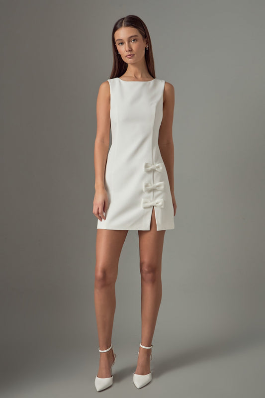 Bow Slit Mini Dress