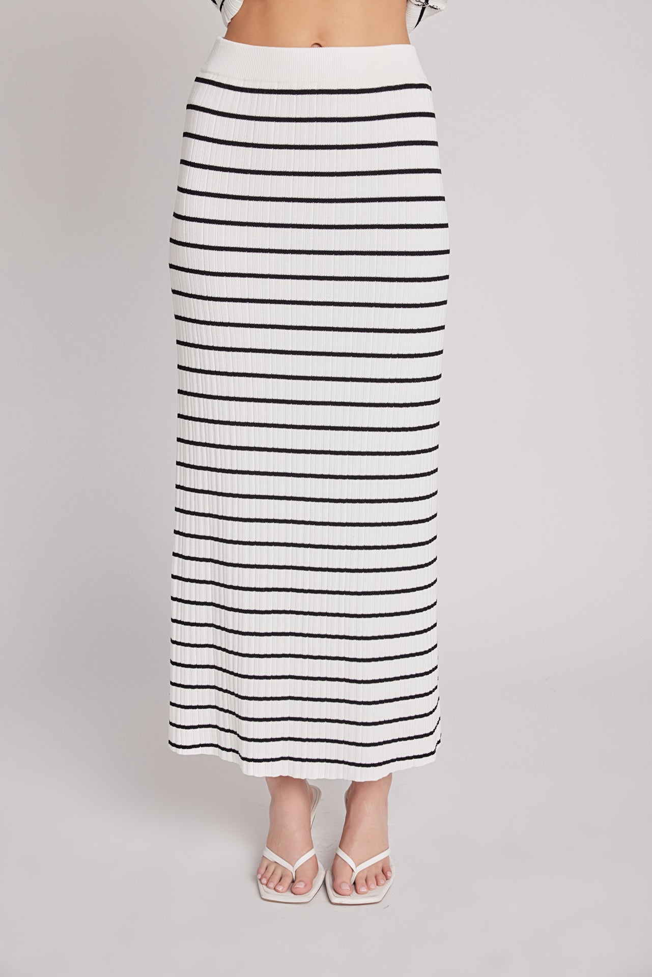 Knit Striped Maxi Skirt