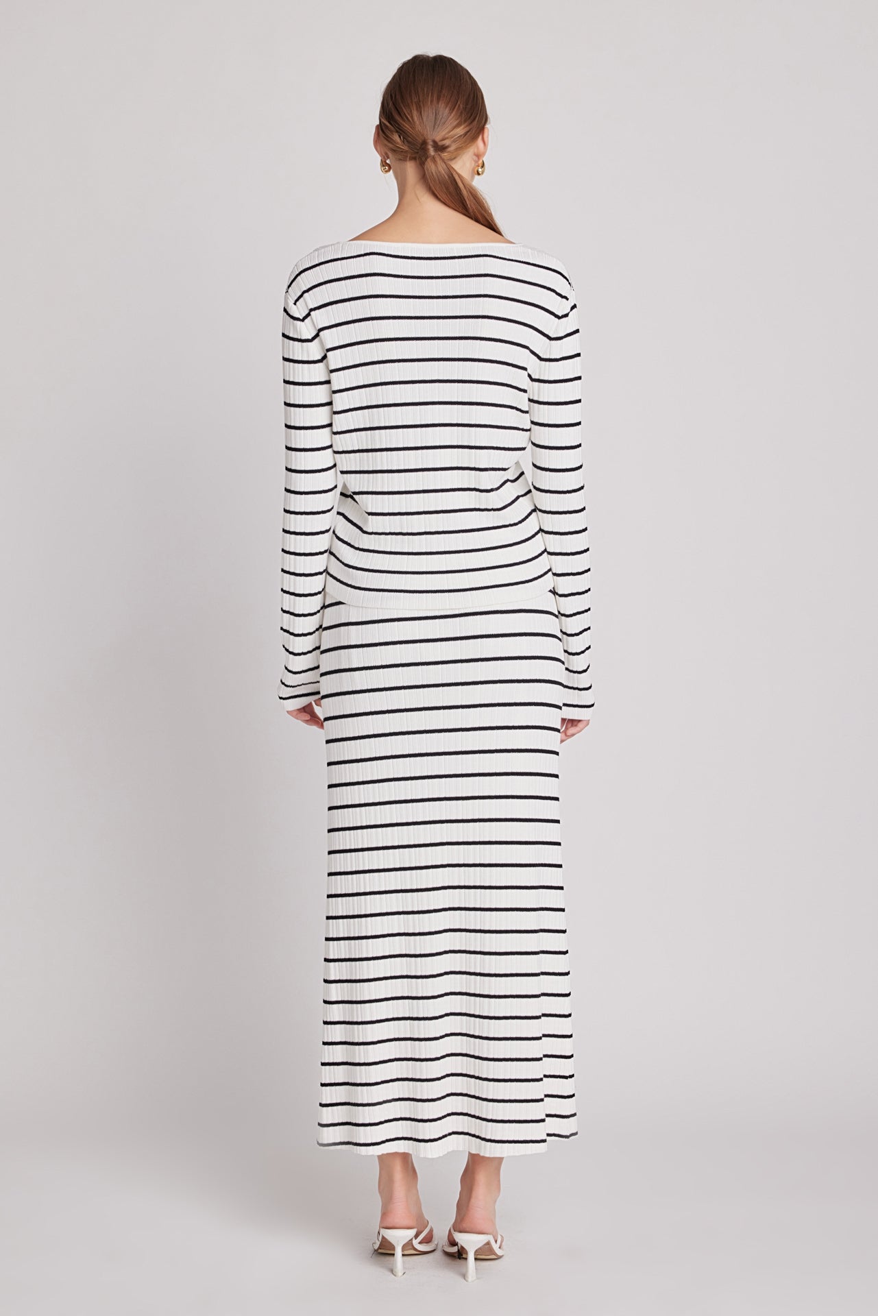 Knit Striped Maxi Skirt