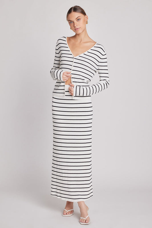 Knit Striped Maxi Skirt