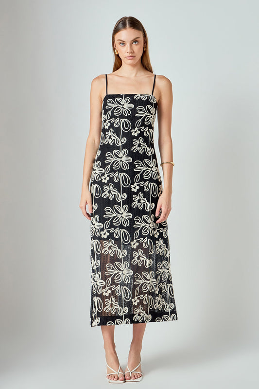 Crochet Embroidered Maxi Dress